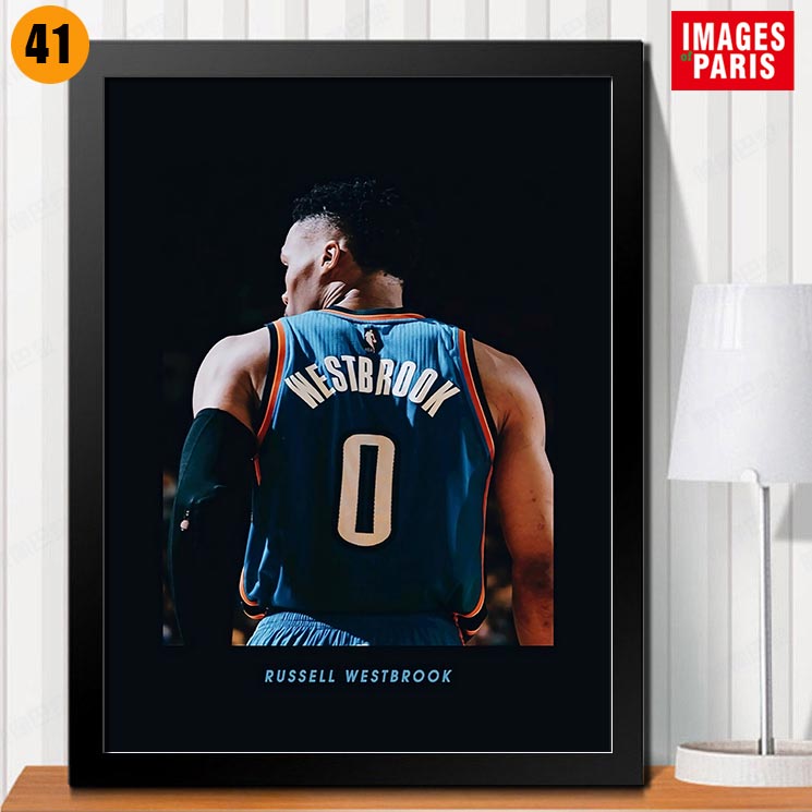 NBA快船雷霆队火威斯布鲁克装饰画威少篮球明星球星海报挂画壁画