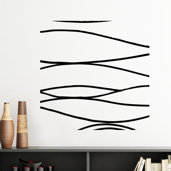 设计感黑白不规则线条纹理墙贴壁纸房间贴花
