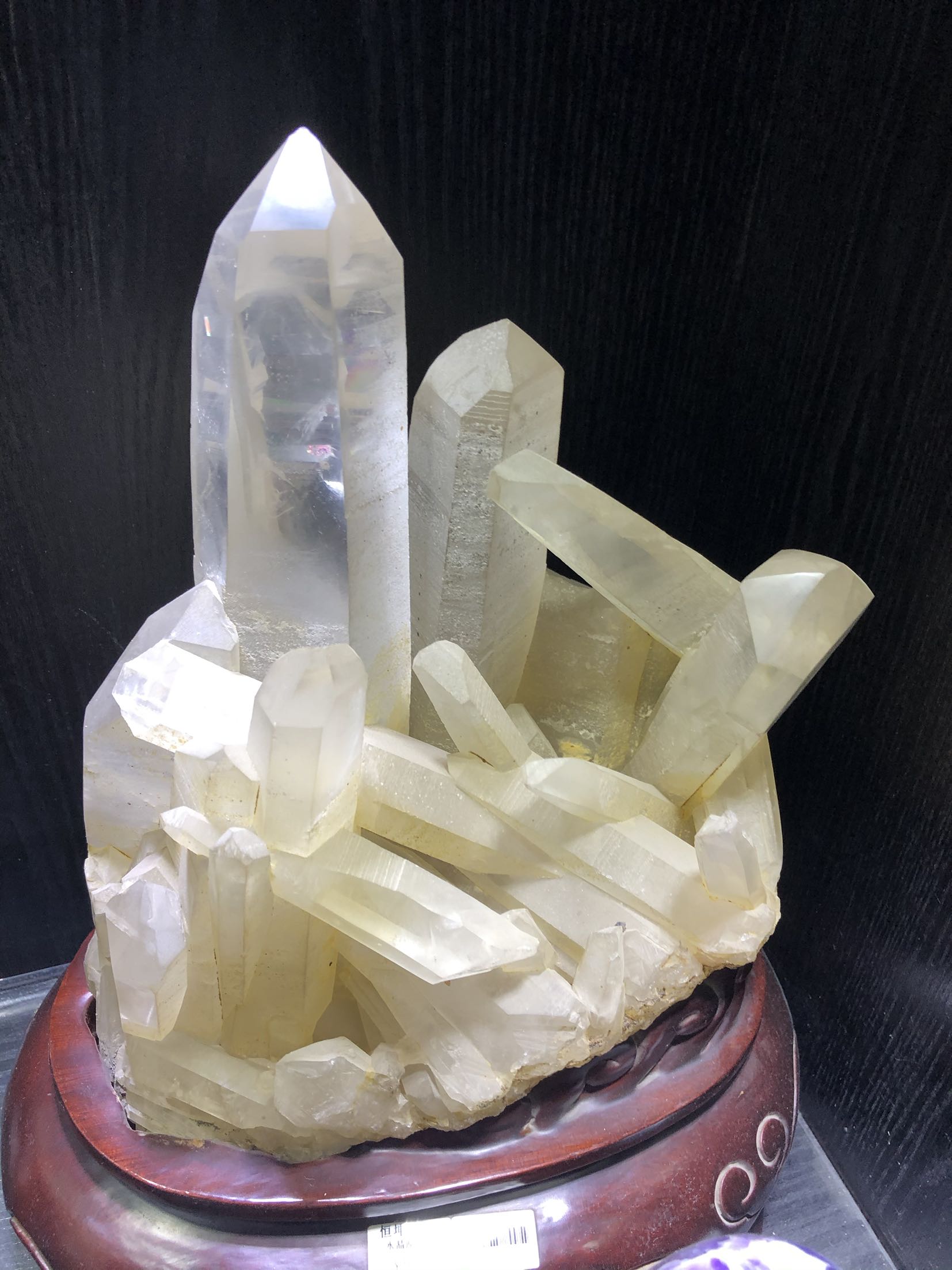 矿物晶体矿标收藏天然白水晶簇原石摆件天然水晶钻石38cm