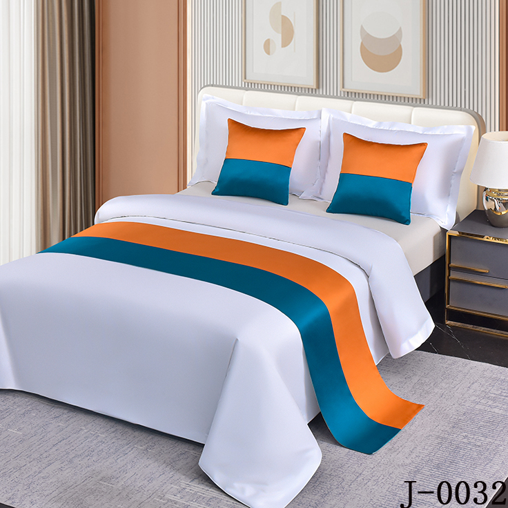 莫兰迪系简约中式时尚家用卧室宾馆酒店床上床旗床尾巾床尾毯床盖