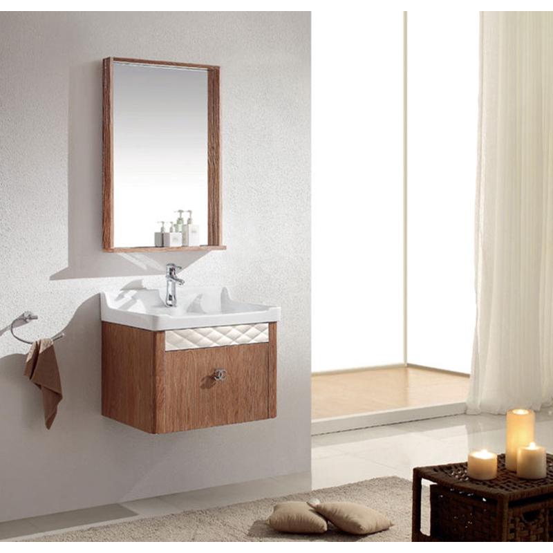 新款浪登洁具304不锈钢仿木质浴室柜组合卫浴柜LTJ-646镜柜60公分