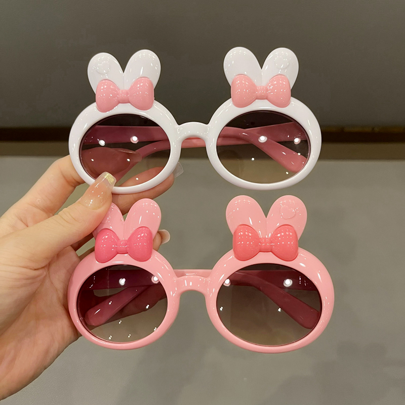 可爱卡通儿童太阳镜女孩女童墨镜不伤眼睛防紫外线宝宝小兔眼镜潮