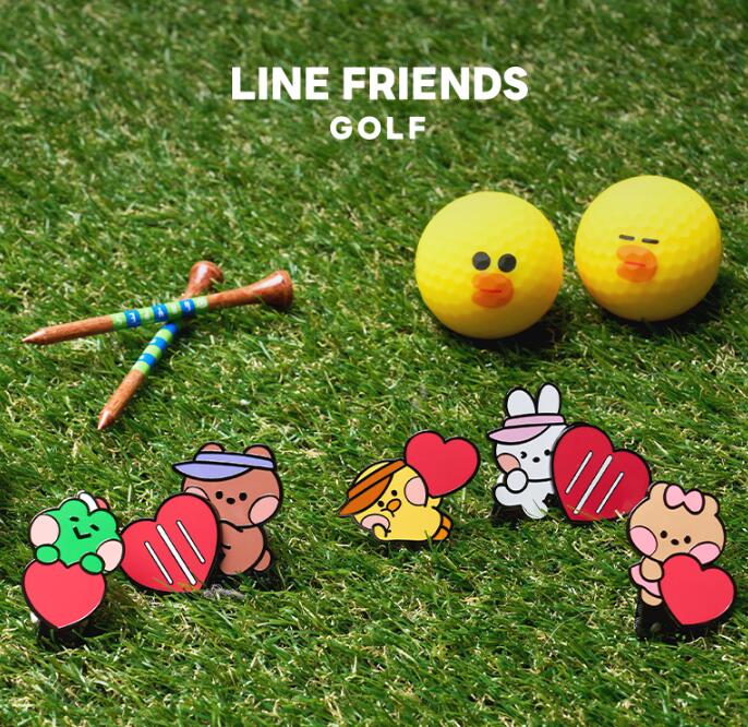 韩国代购Linefriends高尔夫可爱卡通米妮球标记球马克帽夹marker