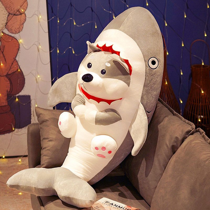 鲨狗玩偶搞笑毛绒玩具沙雕鲨鱼狗布娃娃长条抱枕女生生日礼物公仔