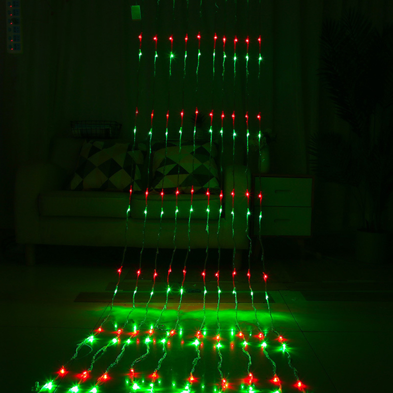 led星星灯串房间卧室装饰背景布置圣诞过新年彩灯气氛瀑布流水灯