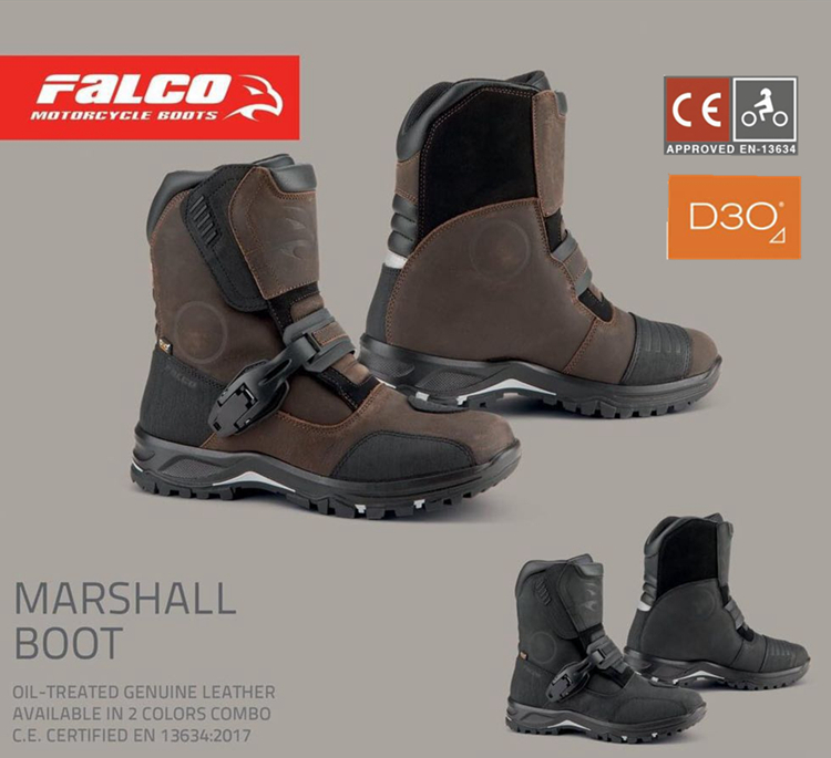 意大利FALCO Marshall摩托车骑行靴长途拉力中帮短靴防水D30防护