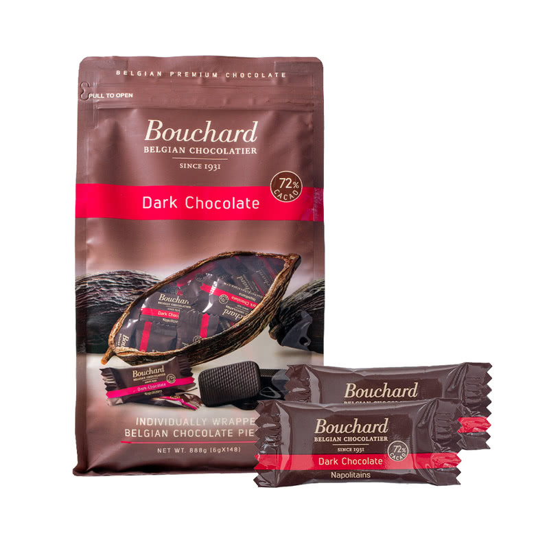 Bouchard布沙尔比利时进口黑巧克力888g(6g*148支)独立装休闲零食