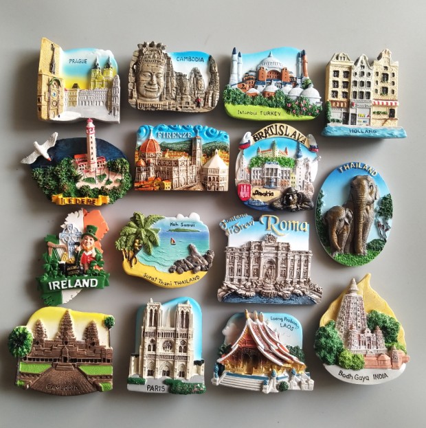 世界各国冰箱贴国外景点各地创意立体3d磁贴旅游日式泰国旅行欧洲