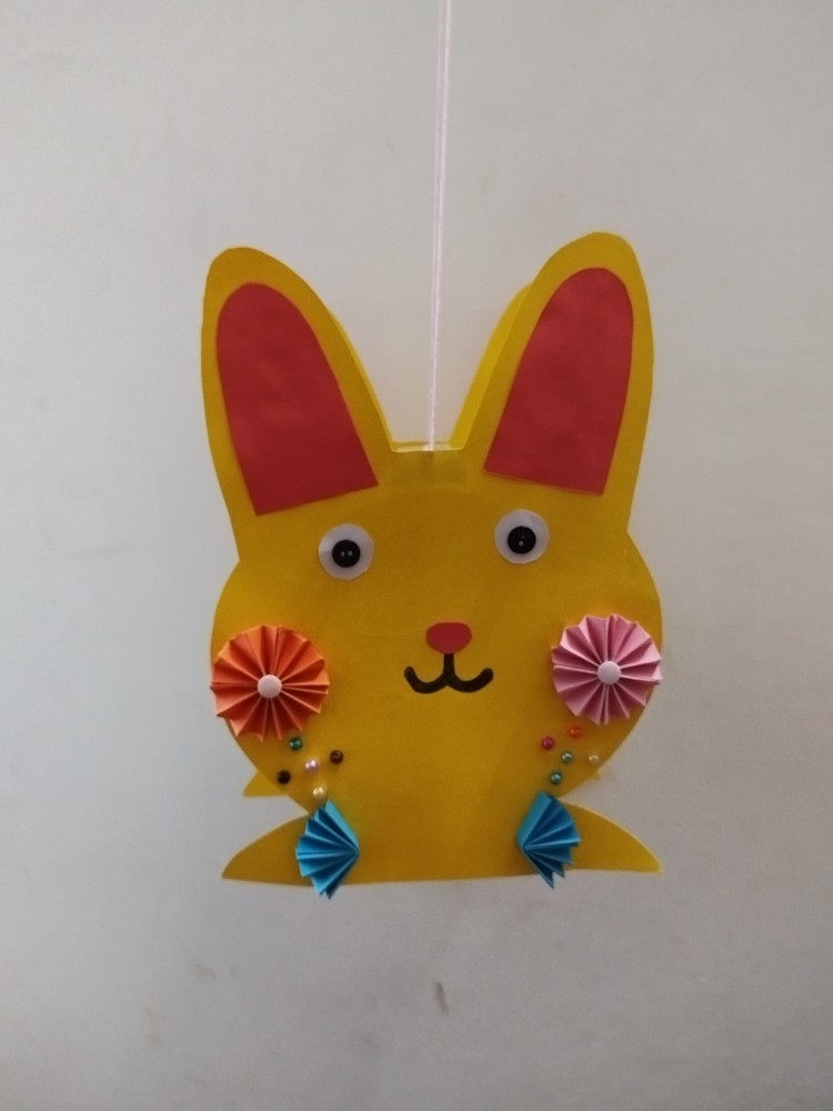 幼儿园纯手工灯笼制作中秋节卡纸兔子灯笼纯手工灯笼定制