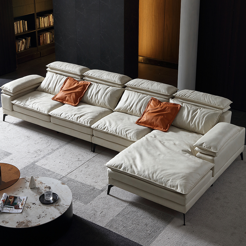艺潮匠现代简约布艺沙发客厅意式极简转角羽绒科技布沙发2024新款