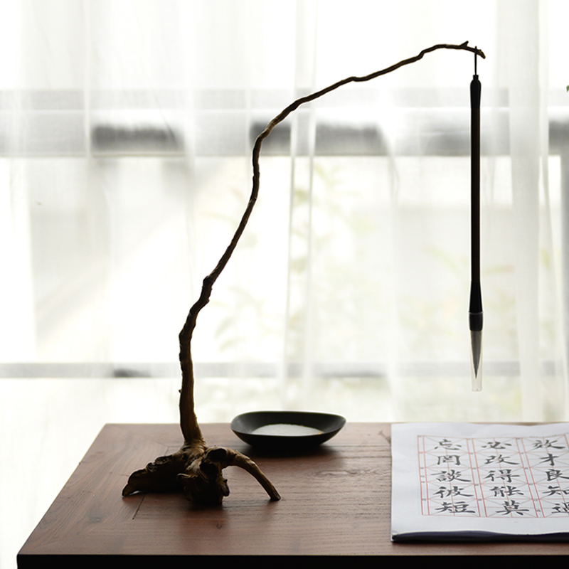 新中式树枝形笔架摆件书房办公室茶室样板房书桌笔挂毛笔架装饰品