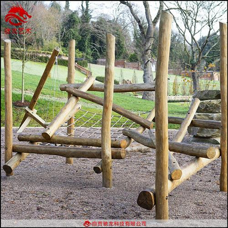 儿童游乐大型木质攀爬架无动力乐园木质游艺设施原木艺术装置定制