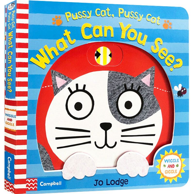 【英文原版3-6岁】小猫咪，你能看见什么 Pussy Cat, What Can You See? 低幼启蒙 儿童认知 儿童文学 纸板书