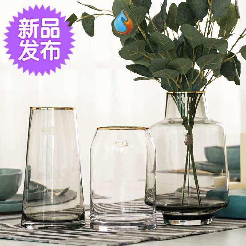 简易花瓶台面放干花c创意室内瓶子清新器皿插花清晰桌面玻璃摆件