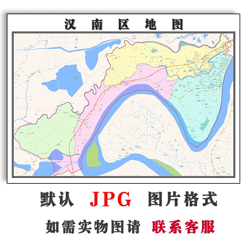 汉南区地图行政区划湖北省武汉市电子版JPG高清图片2023年
