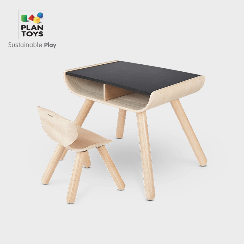 plantoys德国红点设计奖8703桌椅儿童学习快乐木制家具