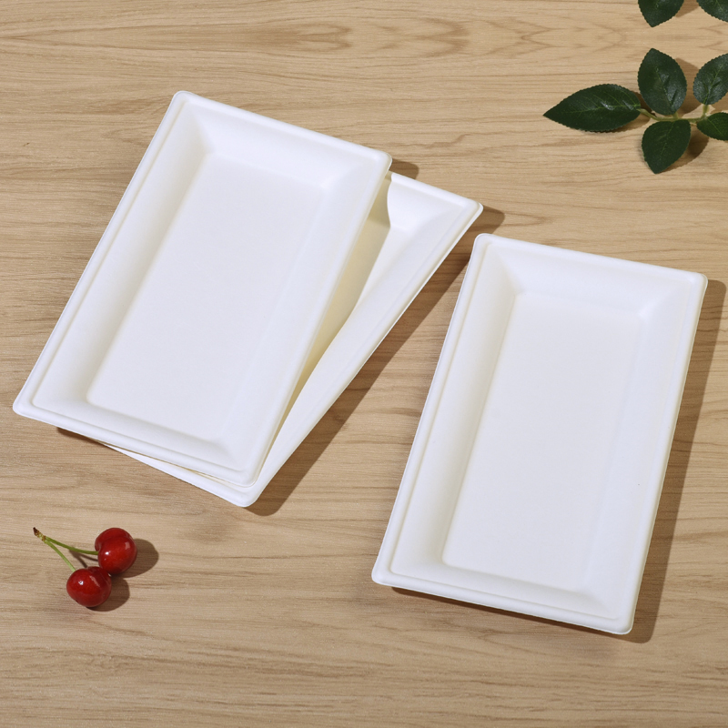 纸盘子一次性纸盘纸浆碟加厚方盘长方形野餐烧烤圆盘手工绘画餐盘