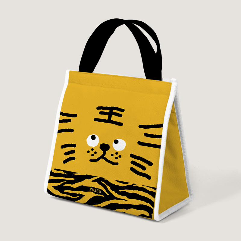 2022虎年限定新年帆布包原创小老虎可爱黄色便当包饭盒袋定制图案