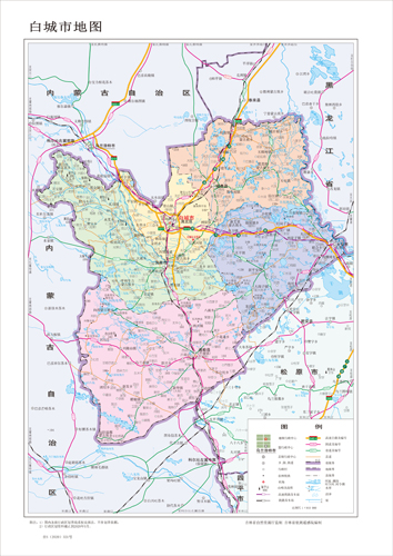 白城市地图水系河流湖泊交通行政区划旅游铁路地形卫星流域地势公