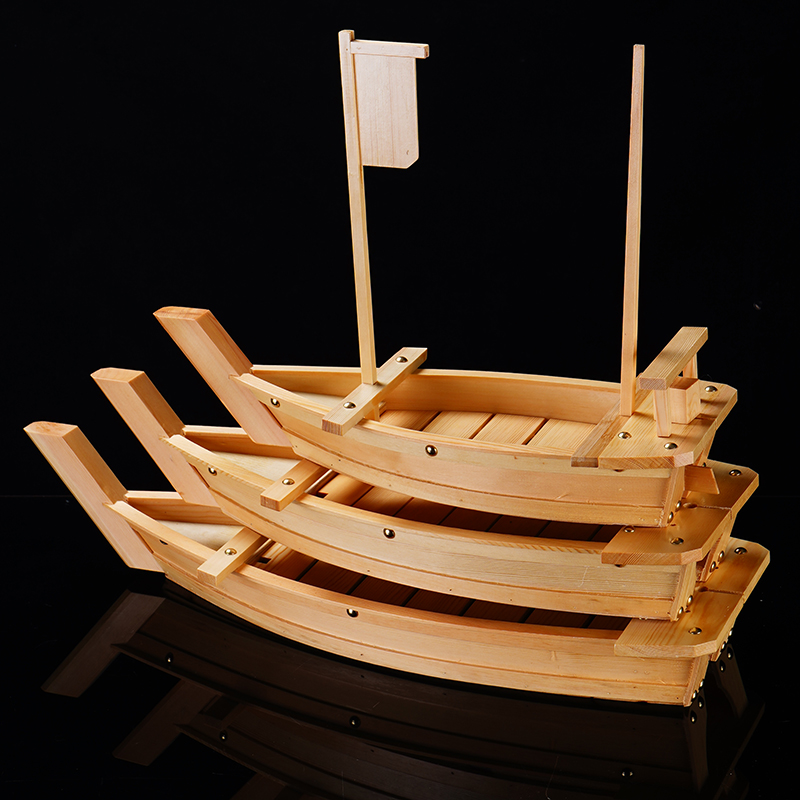寿司船料理船刺身船海鲜摆盘船竹船木船拼盘船干冰船日式豪华龙船