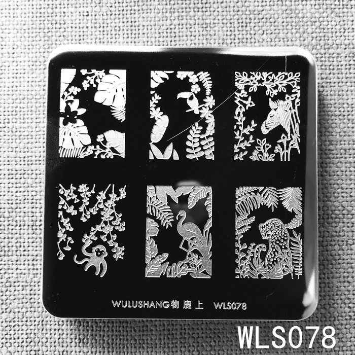 物鹿上美甲印花钢板漫画风铁塔抽象人物鸵鸟模板   WLS067-88系列
