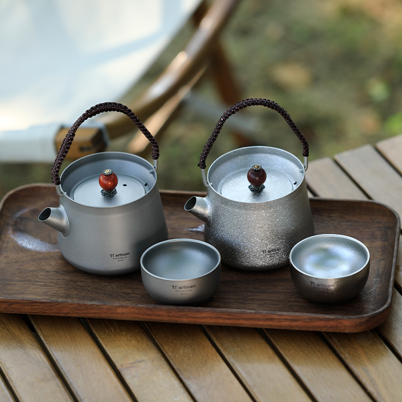 钛工匠户外纯钛茶壶泡茶具功夫茶漏水杯子手玩壶具滤网冲茶品茶盏