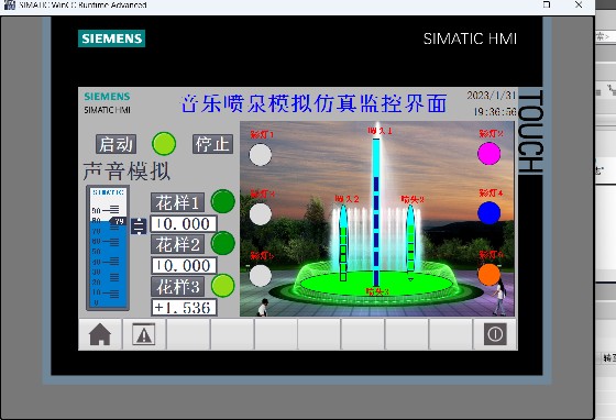 音乐喷泉西门子1200PLC和TP700触摸屏博途V16程序带电路图CAD视频