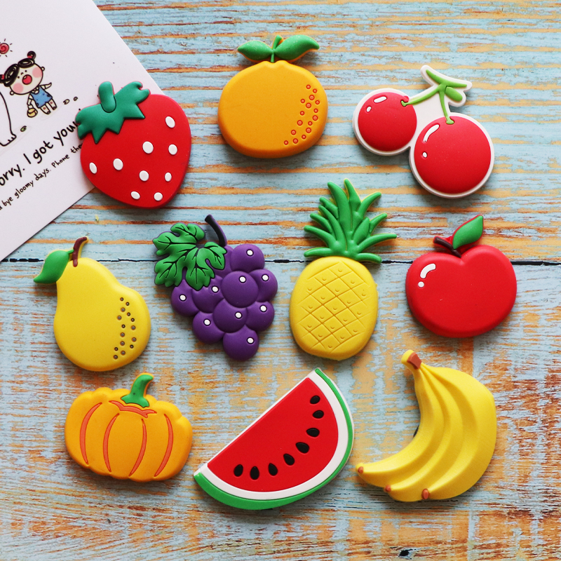 水果蔬菜可爱卡通冰箱贴儿童软胶磁贴早教贴动物数字母磁力贴一套