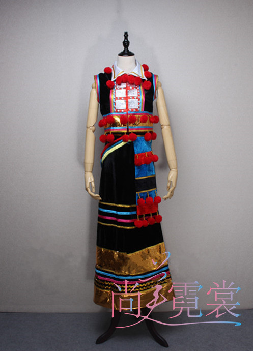 云南少数苗族佤族傈傈族德昂族少数民族舞蹈服装北京设计定制出租