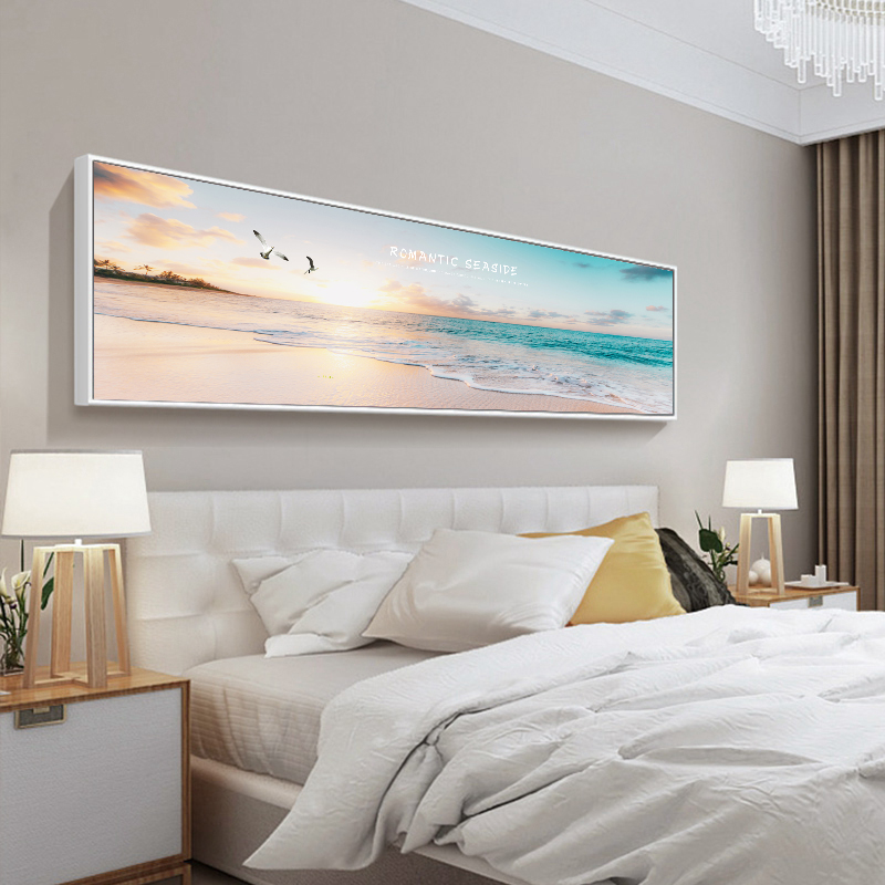 床头画卧室装饰画现代简约温馨客厅挂画房间大海风景酒店壁画壁画