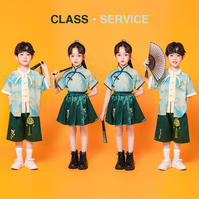 六一儿童表演服男女童汉服套装幼儿园中国风大合唱舞蹈演出服国潮