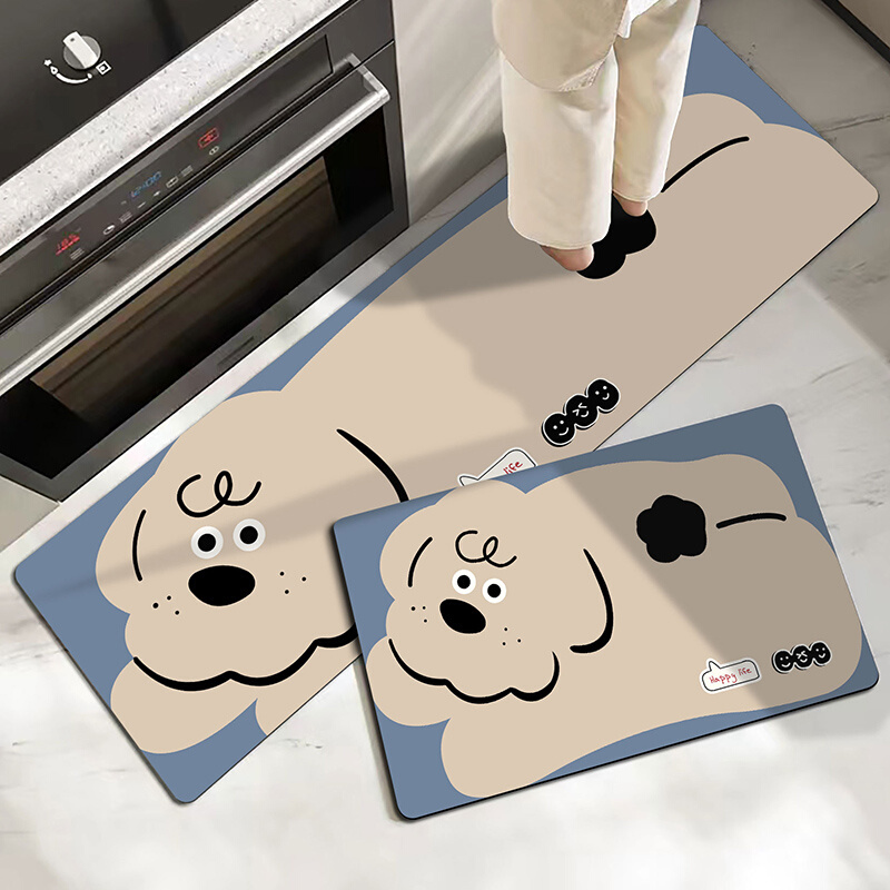 可爱卡通吸水防污厨房专用硅藻泥地垫家用易清洗双面防滑免洗脚垫