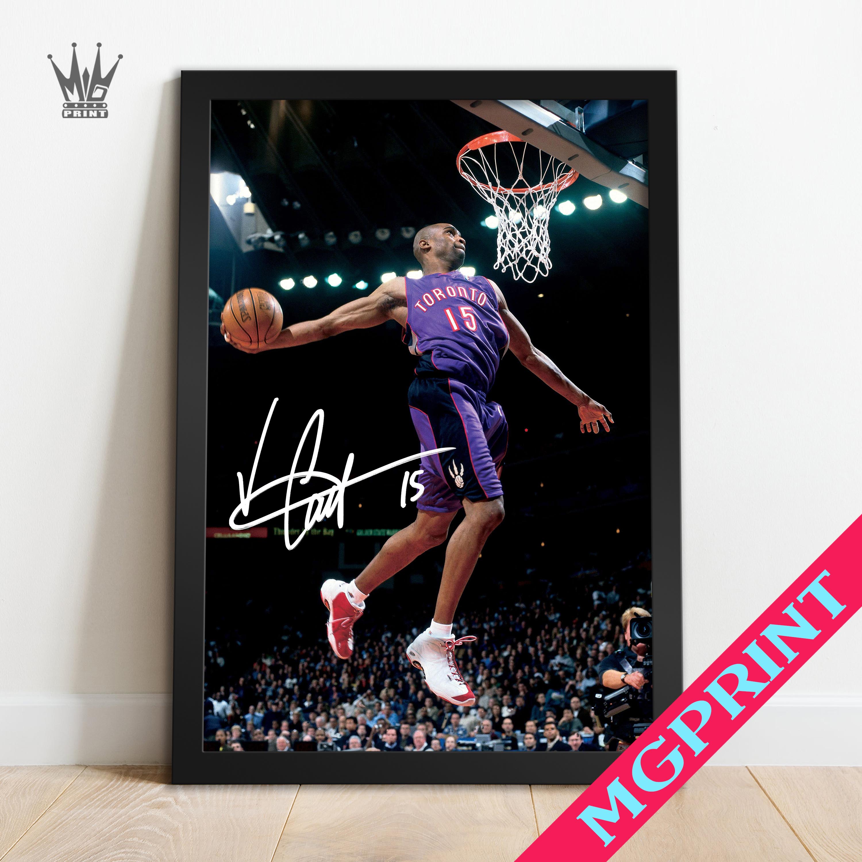 NBA猛龙文斯卡特签名照片墙海报球迷礼品摆台件实木相框装饰挂画