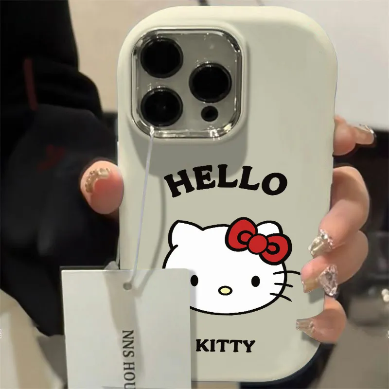 可爱凯蒂猫kitty头像适用xiaomi14/13/12手机壳大孔金属镜头小米civi3软note10/11Tpro女红米K70K60K50至尊版