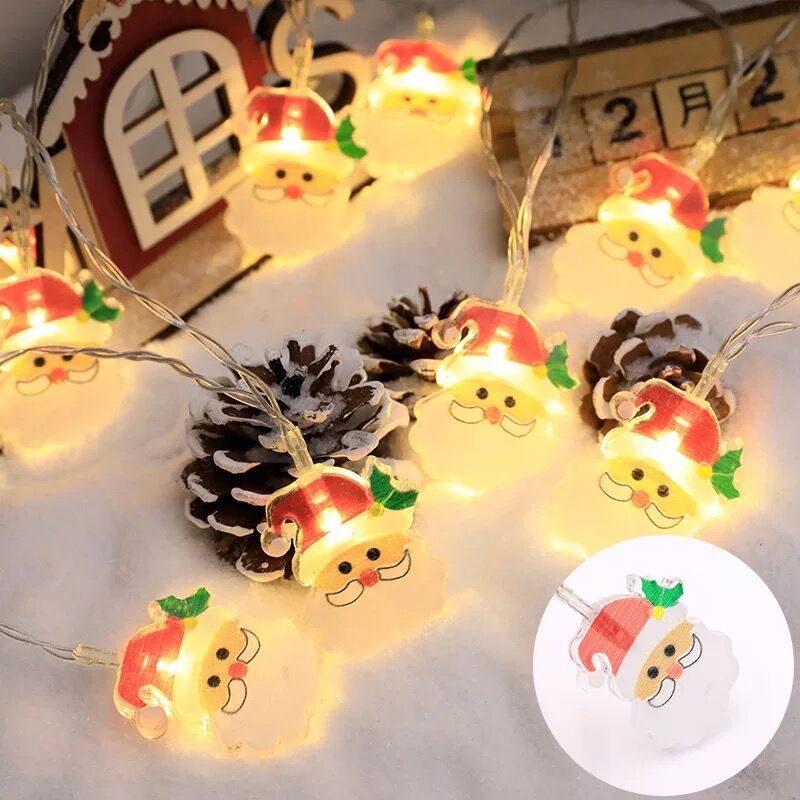 LED新款圣诞节灯串电池盒太阳能USB雪人企鹅圣诞老人造型装饰彩灯