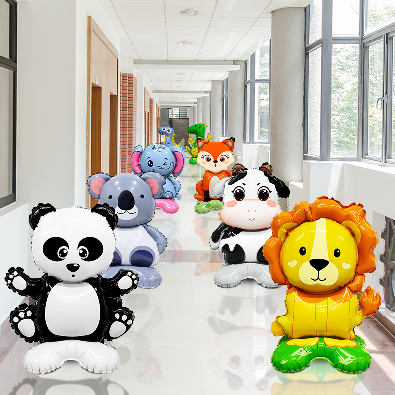 六一儿童节立体站立装饰气球卡通动物生日派对幼儿园教室氛围布置