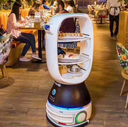 海底捞抖音同款送餐机器人餐厅酒店服务员迎宾机器人传菜赁无轨导