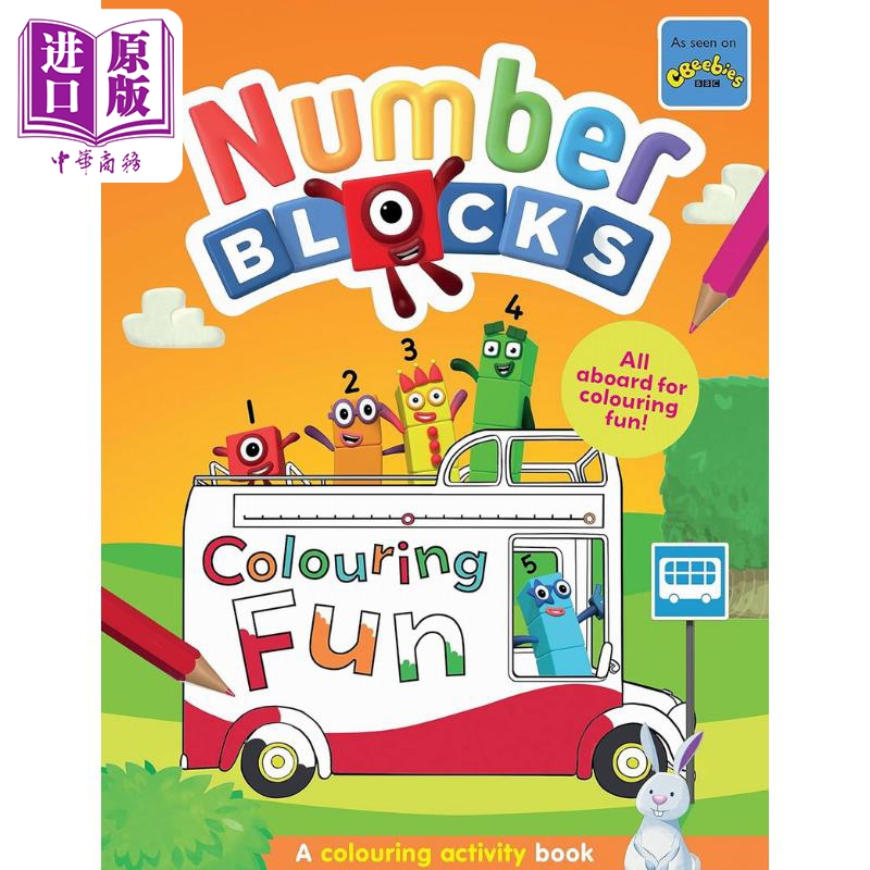 现货 数字积木字母积木涂涂乐Numberblocks Colouring Fun 英文原版 儿童美术活动书 卡通动画绘本着色书 进口图画书【中商原版】