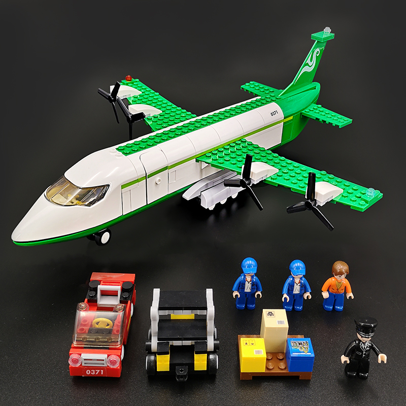积木男孩子货运飞机系列大型客机拼装小颗粒战斗直升机益智玩具
