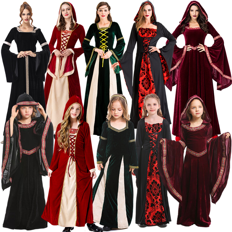 欧洲中世纪服装亲子装成人欧式复古宫廷服欧美贵族小姐扮演服舞台