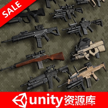Unity3d模型 高质量的FPS武器素材枪械3D模型资源Weapon HQ
