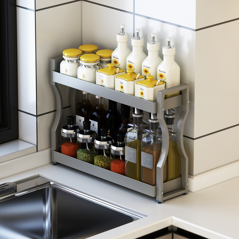 厨房调料置物架台面小型窄款小尺寸放调味品瓶罐装油盐酱醋收纳架