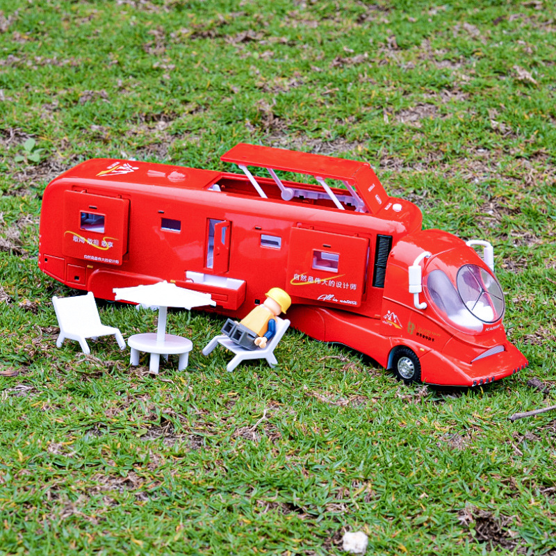 盒装铠威克拉尼合金房车模型可分离式旅居车回力声光玩具卡车916