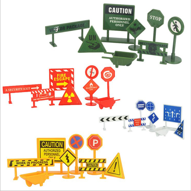 DIY手工制作沙盘模型材料 儿童交通玩具路标模型 交通标志牌模型