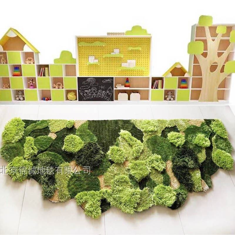 苔藓地毯商场橱窗幼儿园阅读室绿色草地不规则绿野仙踪森林毯