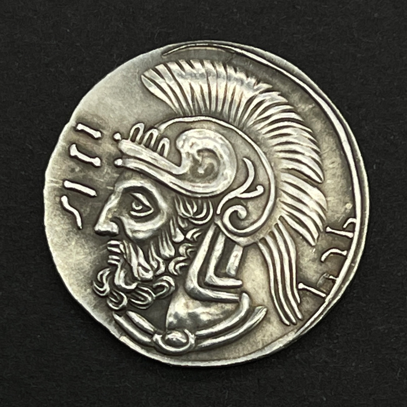 复古纯银人像古币项链希腊战神阿瑞斯玛尔斯波斯银币小众情侣吊坠