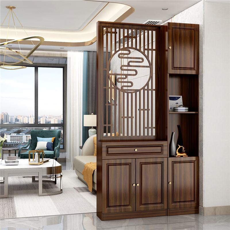 新中式屏风入户遮挡玄关柜办公家用客厅卧室现代简约装饰镂空隔断