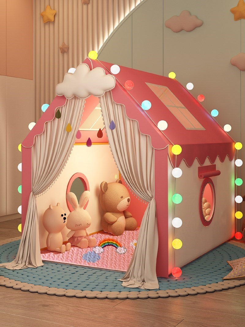 儿童帐篷室内女孩游戏屋宝宝小型城堡家用男孩床上睡觉分床小房子
