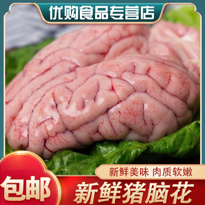 猪脑脑子批发冷冻新鲜商用猪脑子脑花左右脑生猪脑髓火锅烧烤食材