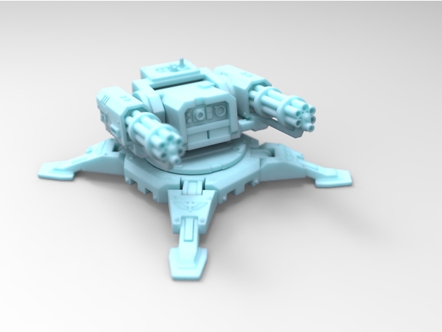 3D打印模型stl文件3dmax模型maya三维动画 科幻炮台激光加特林